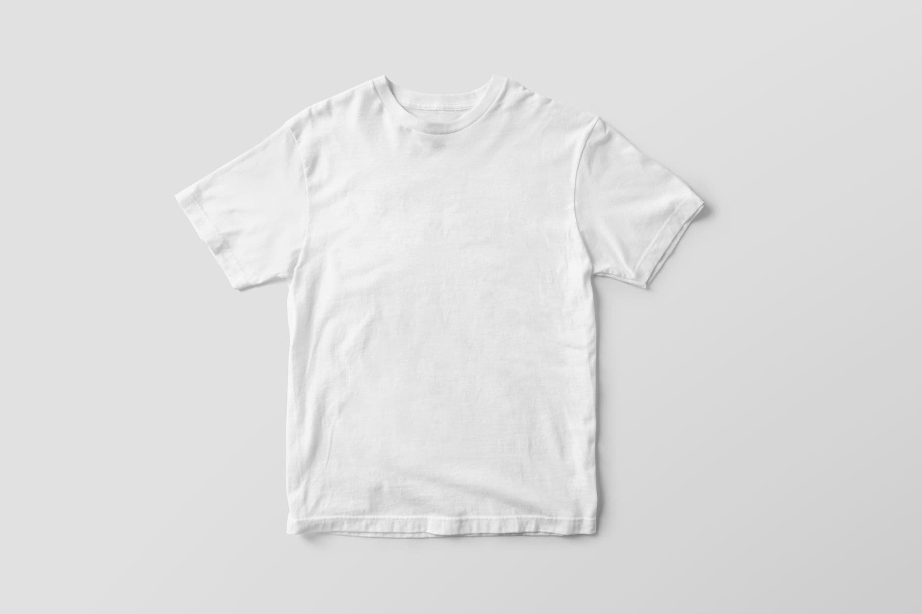 A plain white t-shirt ready for a custom design